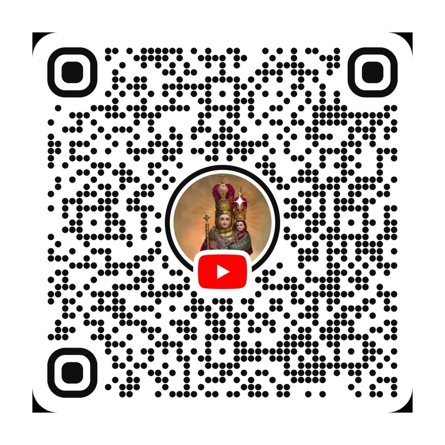 QR code linking to the Our Lady of Health Church YouTube channel